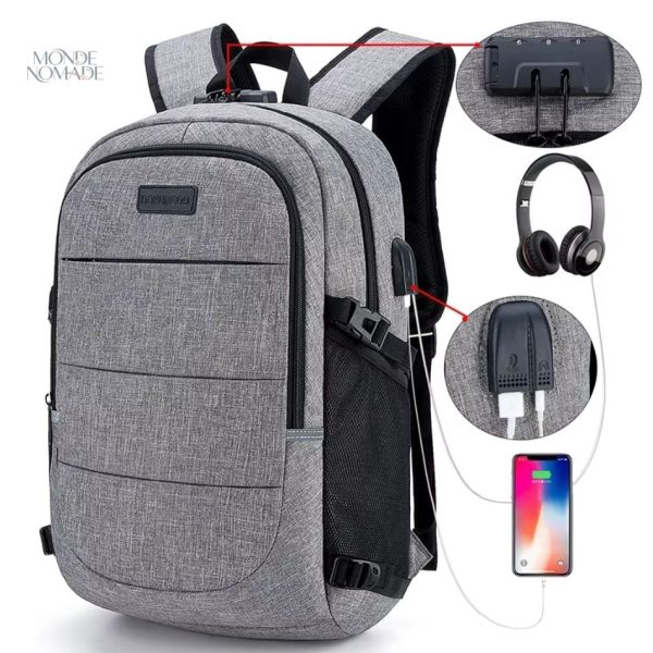Sac à dos sécurisé avec système de verrouillage numérique