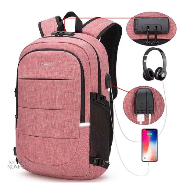 Sac à dos de voyage avec code à 3 chiffres pour protection