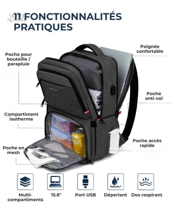 Sac à dos polyvalent avec section pour boissons froides