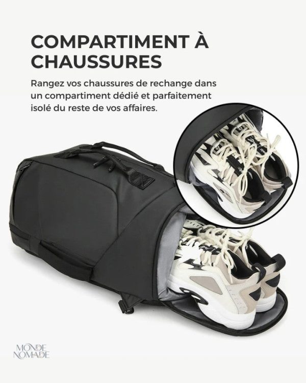 Sac à dos multifonction avec rangement pour chaussures intégré