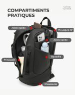 Sac à dos voyageur avec section chaussures séparée