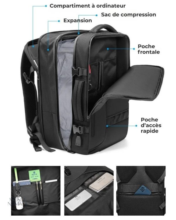 Sac à Dos Pliable avec Capacité de Rangement