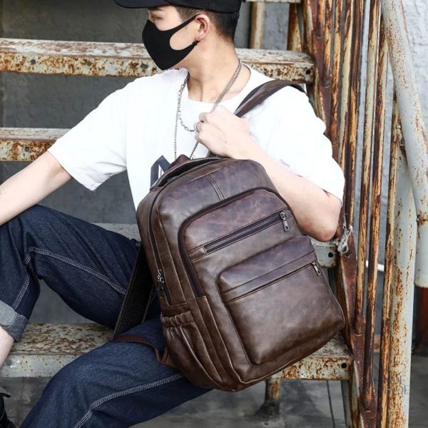 Sac à dos simili cuir homme, design moderne