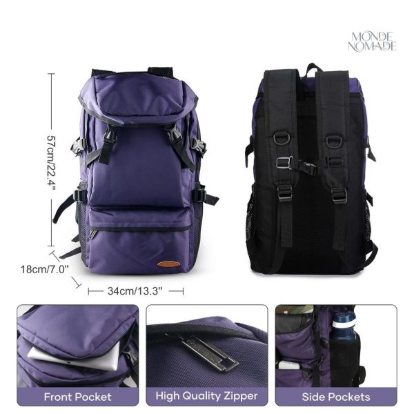 Sac à dos 50L, parfait pour les randonnées et les escapades