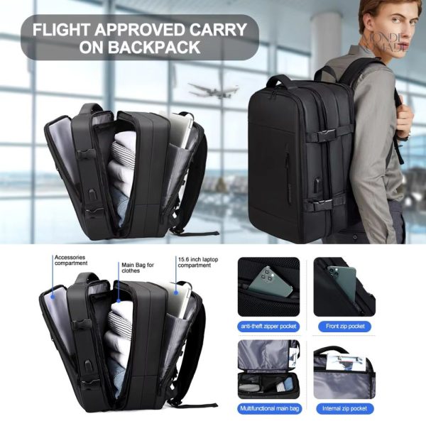 Sac à Dos Noir Idéal pour les Voyages
