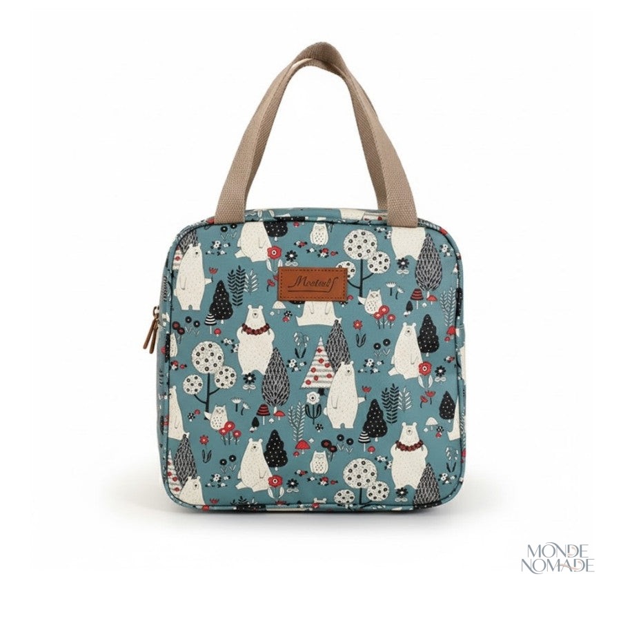 Sac Vanity Voyage – Motif Ourson Nordique