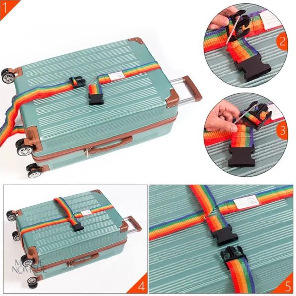 Sangle en croix pour valise avec verrouillage facile