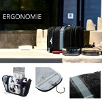 Design compact : trousse de toilette à suspendre pour déplacements