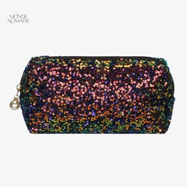 Trousse de toilette à paillettes pour voyage