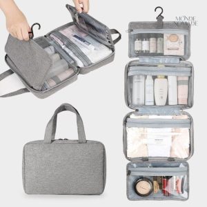 Trousse de toilette avec crochet pratique et fonctionnelle