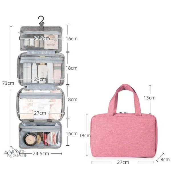 Accessoire de voyage : trousse de toilette avec crochet