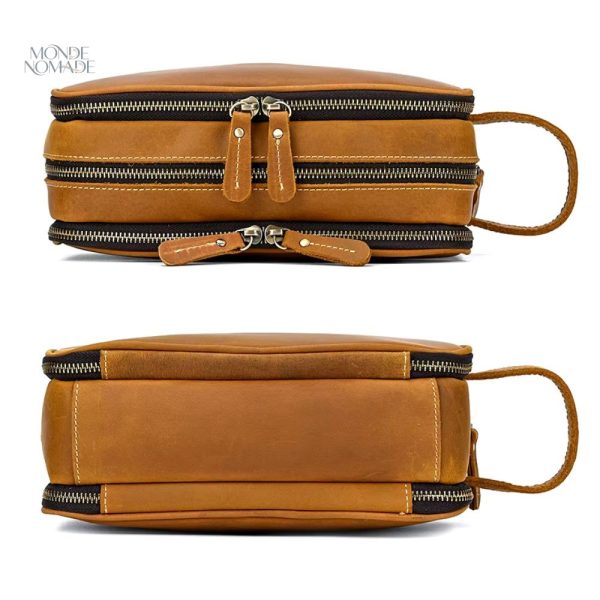 Trousse de toilette en cuir moderne