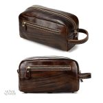 Trousse de toilette élégante en cuir pour homme