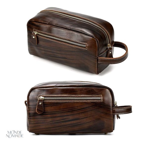 Trousse de toilette élégante en cuir pour homme