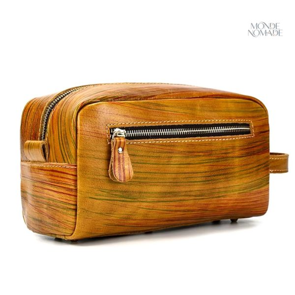 Trousse de toilette masculine en cuir premium
