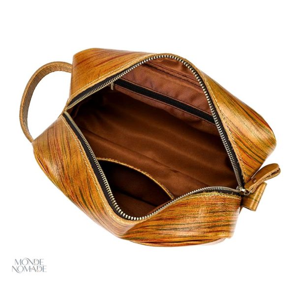 Trousse élégante en cuir pour toilettage masculin