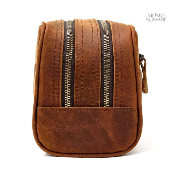 Trousse de toilette en cuir, organisation élégante