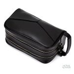 Trousse de toilette cuir noir pour un rangement soigné