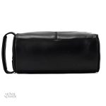 Trousse de toilette noire en cuir, robuste et chic