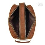 Organisateur de voyage en cuir noir pour essentiels de toilette