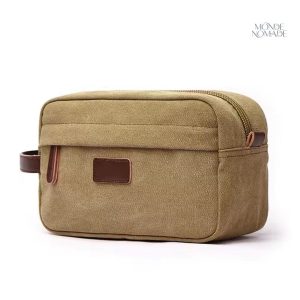 Trousse de voyage en toile avec plusieurs compartiments