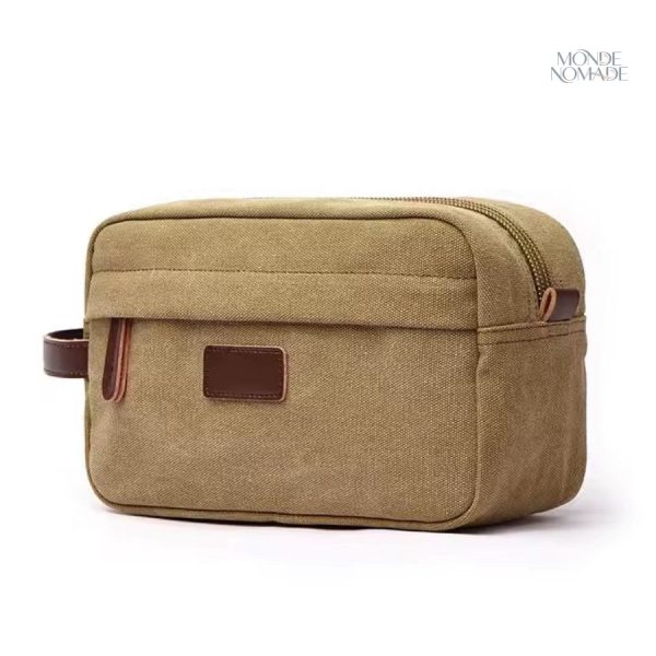 Trousse de voyage en toile avec plusieurs compartiments