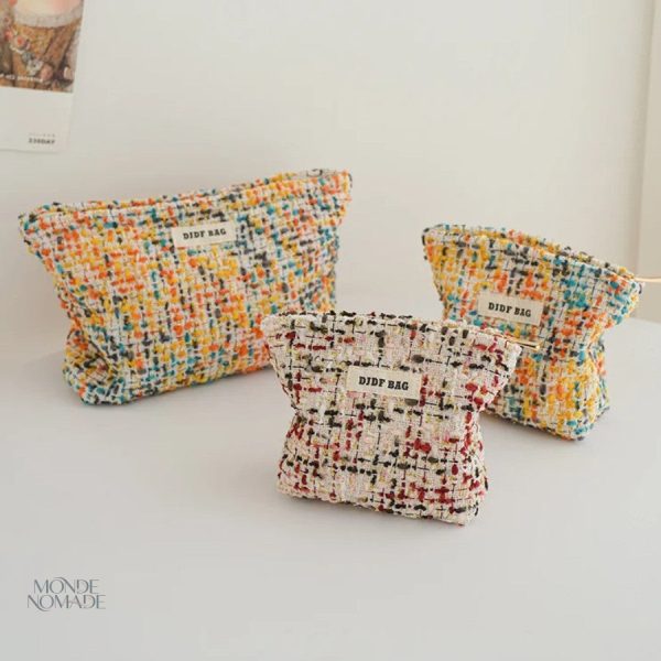 Trousse de toilette colorée, design unique fait main