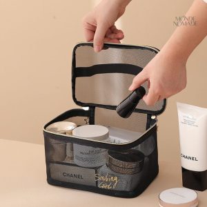 Trousse de toilette légère et transparente pour voyage et quotidien