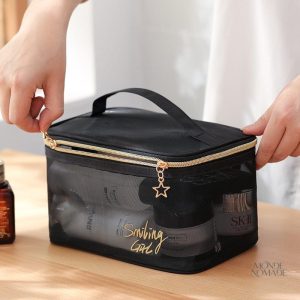 Accessoire de beauté transparent pour ranger vos essentiels féminins