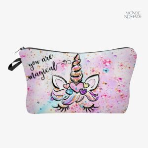 Trousse de toilette Licorne pour filles, design coloré et amusant