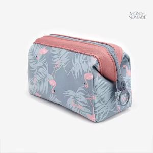 Trousse de toilette rose avec motif flamant rose