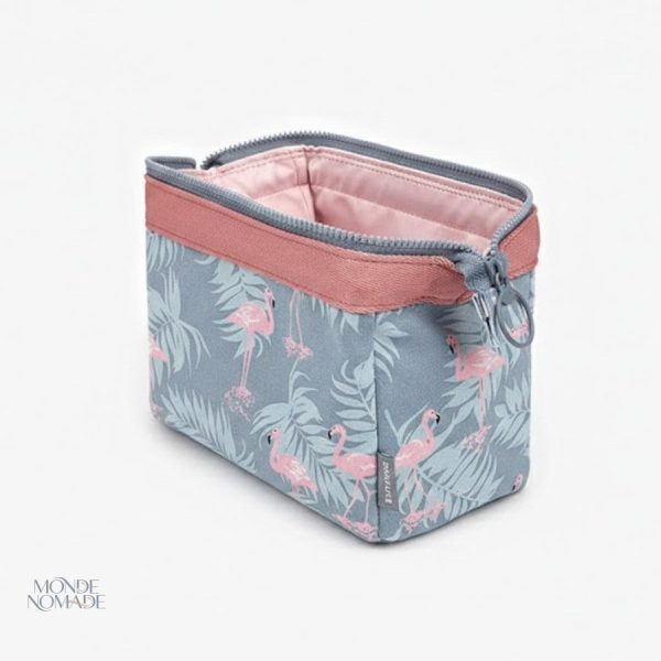 Accessoire de voyage bleu et rose pour soins personnels