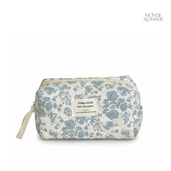 Trousse de toilette matelassée avec motif floral coloré