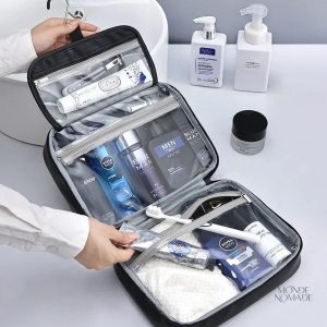 Trousse de toilette polyvalente avec crochet intégré