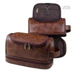 Trousse de Toilette Homme en Cuir Suspendue