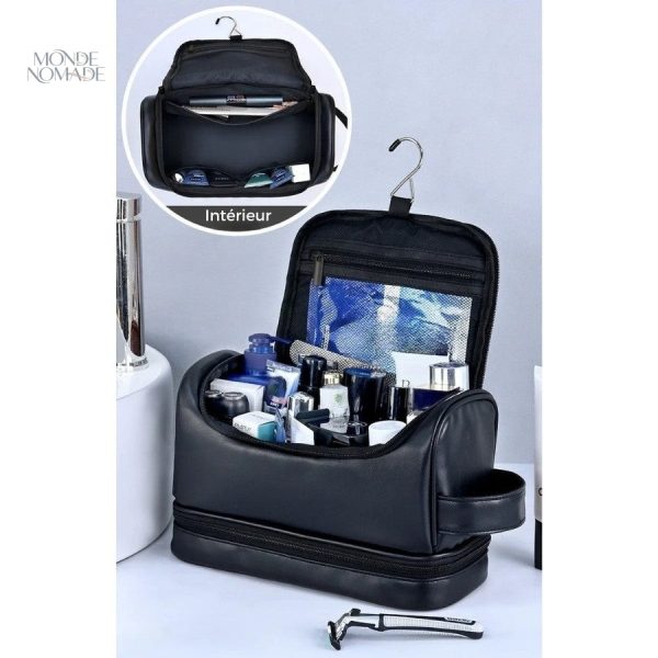 Pratique trousse en cuir pour soins hommes