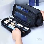 Trousse de toilette en cuir avec crochet suspendu