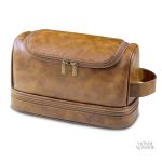 Trousse de toilette homme cuir, design compact
