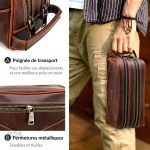 Trousse de toilette homme, cuir de qualité supérieure