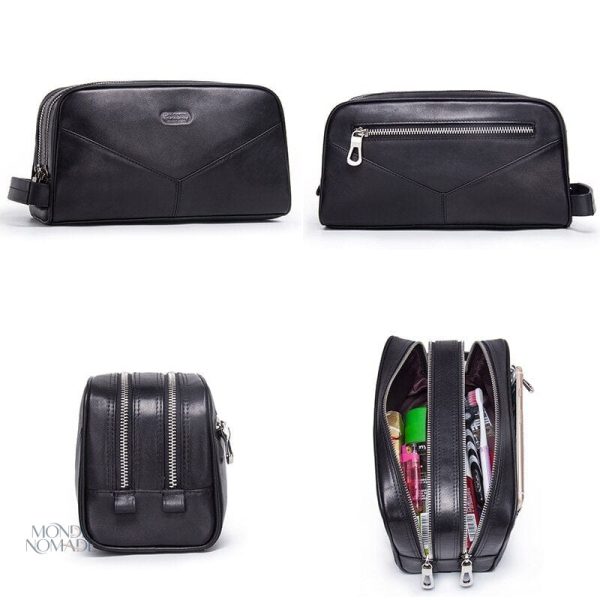 Trousse de voyage personnalisée en cuir pour homme