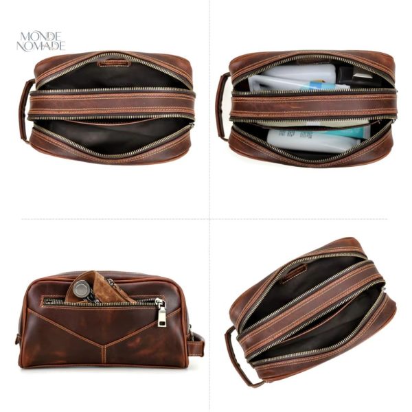 Accessoire en cuir personnalisé pour hommes en déplacement