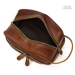 Trousse de toilette cuir pour homme élégant