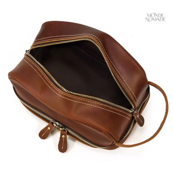Trousse de toilette cuir pour homme élégant