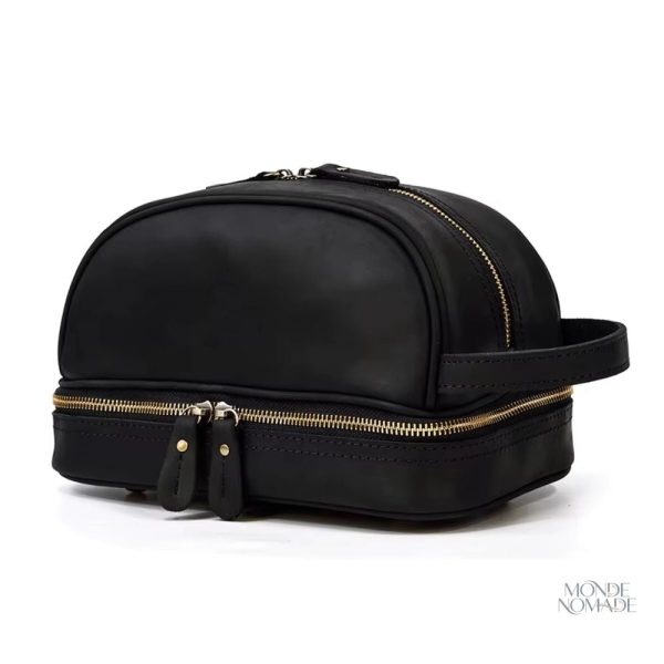 Trousse de toilette artisanale en cuir