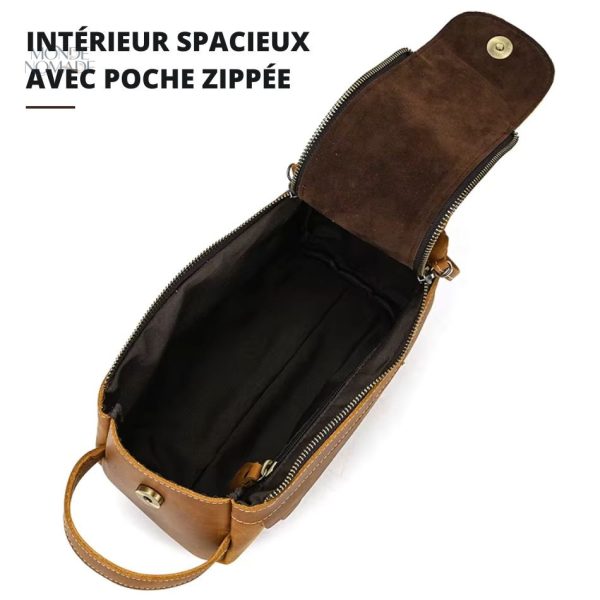 Trousse de toilette en cuir durable pour homme
