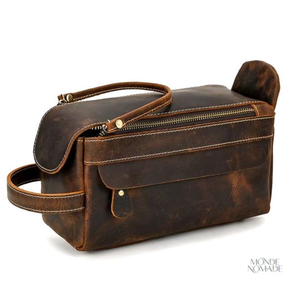 Accessoire de voyage en cuir pour homme
