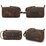 Trousse de bain en cuir pour homme