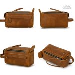 Trousse de toilette homme en cuir pratique