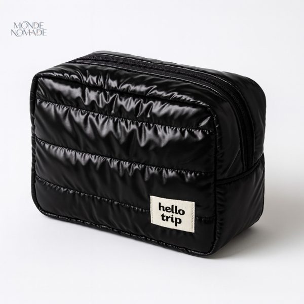 Trousse de toilette pour femme avec finition puffer chic