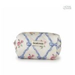 Trousse matelassée avec design floral vintage